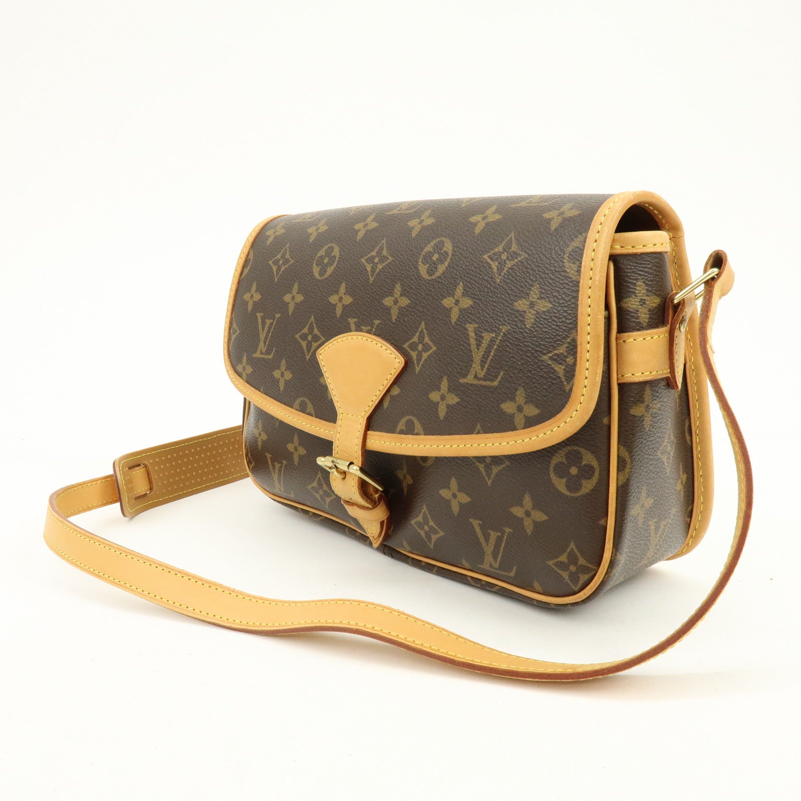 Louis Vuitton Monogram Sologne Canvas Shoulder Bag Brown M42250
