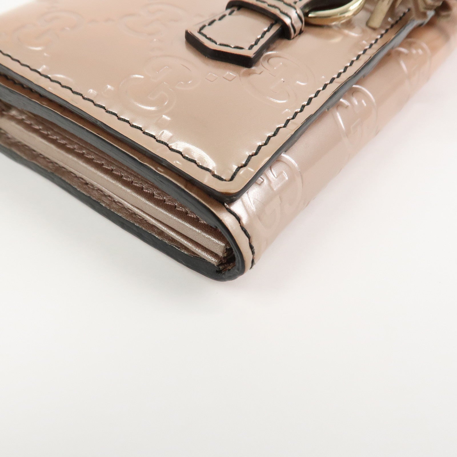 GUCCI Horsebit Guccissima Leather Chain Wallet Tassel Pink 295360