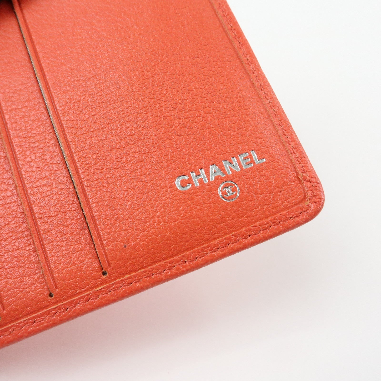 CHANEL Camellia Zip Around Leather Compact Wallet Rose Pink