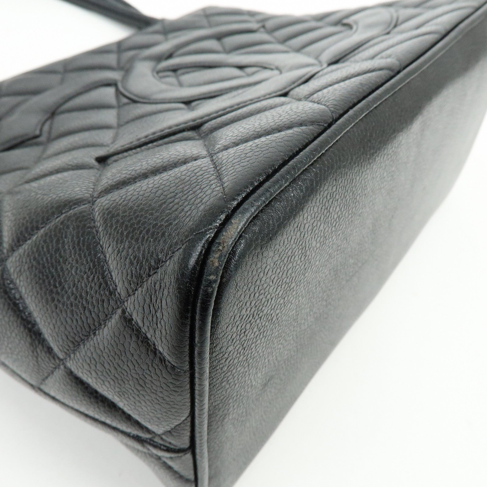 CHANEL Matelasse COCO Mark Medallion Tote Bag Hand Bag Black A01804