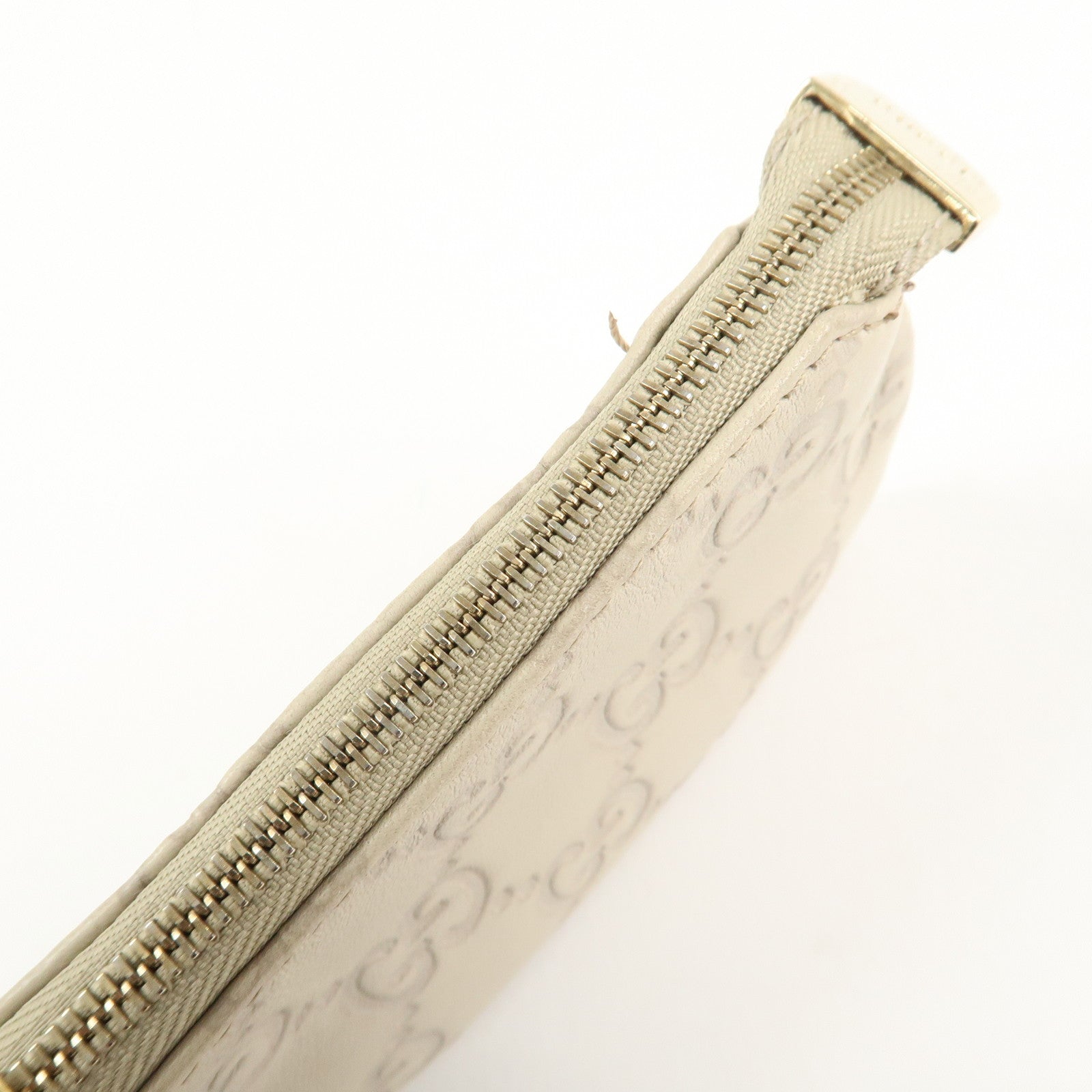 GUCCI Guccissima Leather Coin Case Key Case Ivory 233183 Used