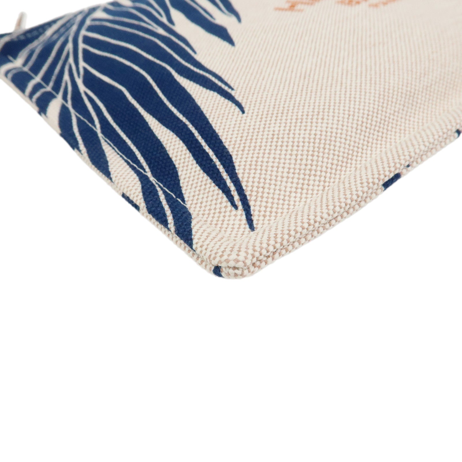 HERMES Yachting GM Canvas Flat Pouch Cosmetic Pouch Clutch Bag