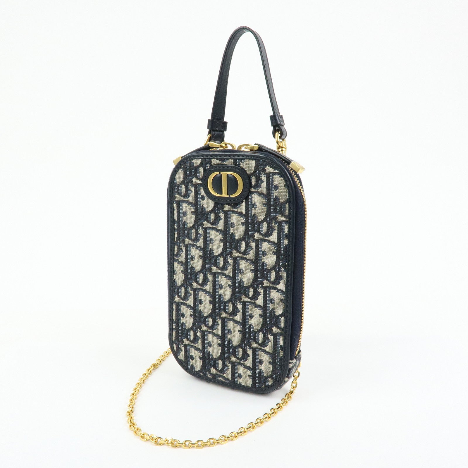 Christian Dior Oblique Jacquard Leather 30 Montaigne Phone Case