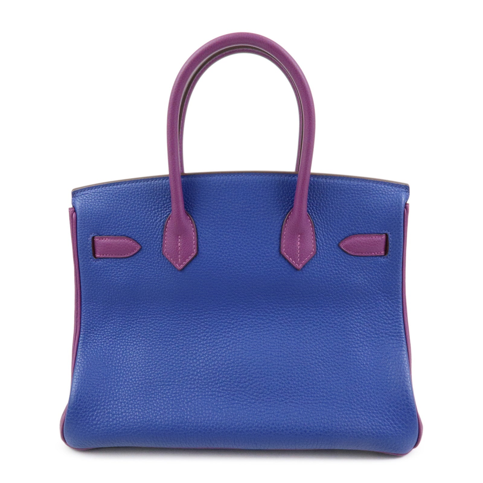 HERMES Birkin 30 Togo Leather Hand Bag HSS D Stamped Blue Anemone