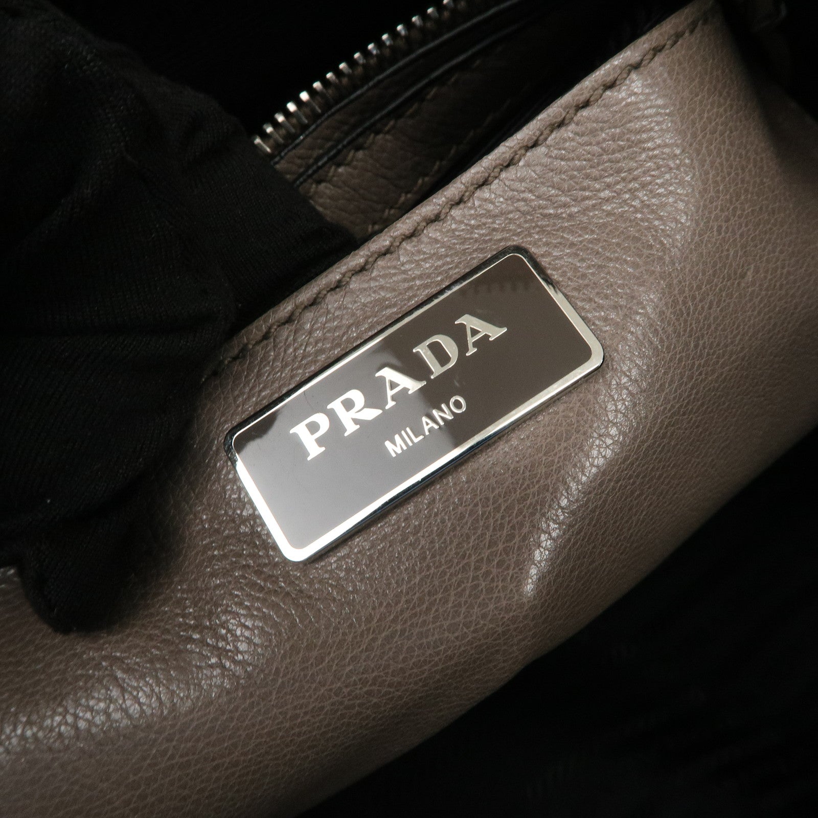 PRADA Triangle Logo 2Way Bag Hand Bag Shoulder Bag Gray BN2619