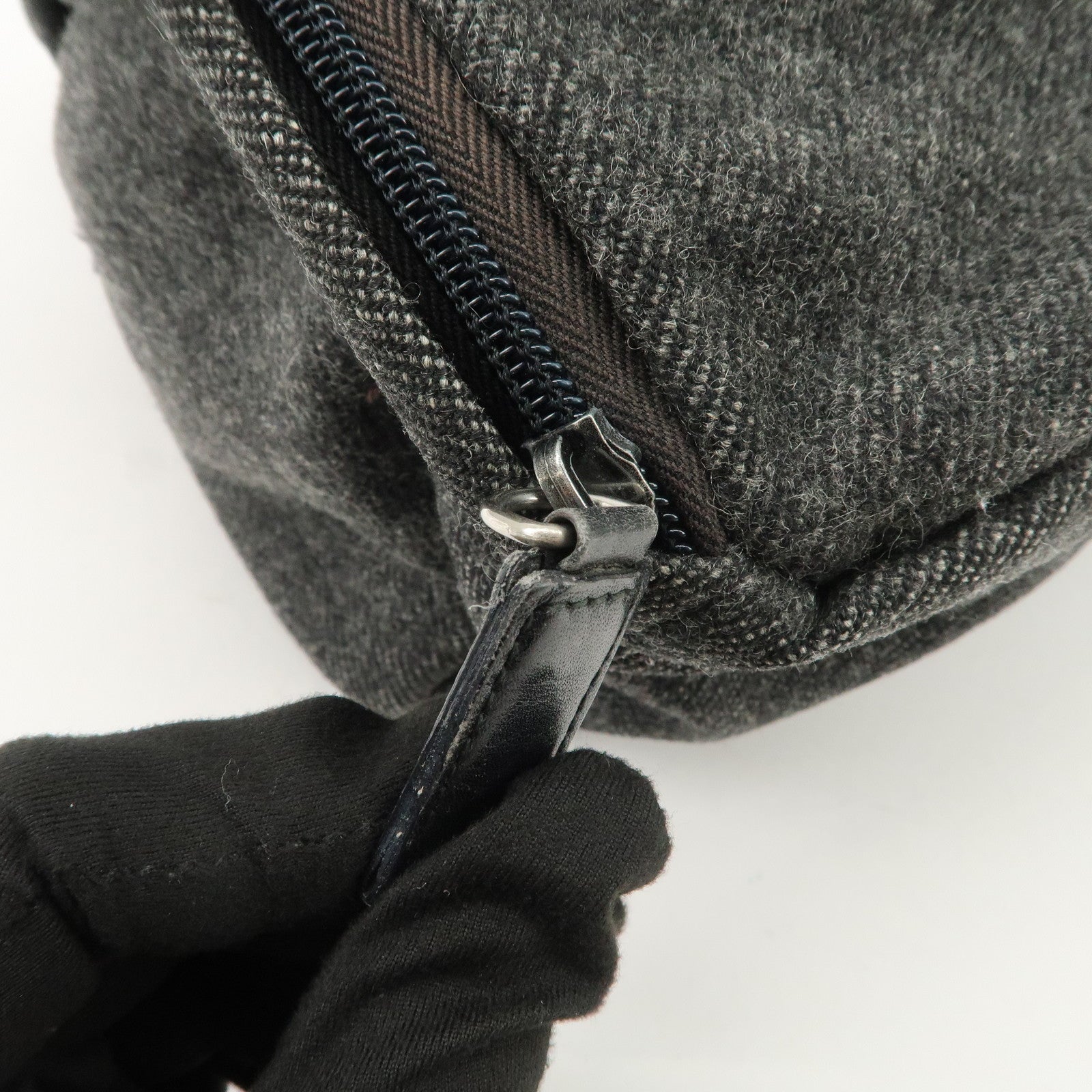 PRADA Triangle Logo Wool Mini Backpack Racksuck Gray V203