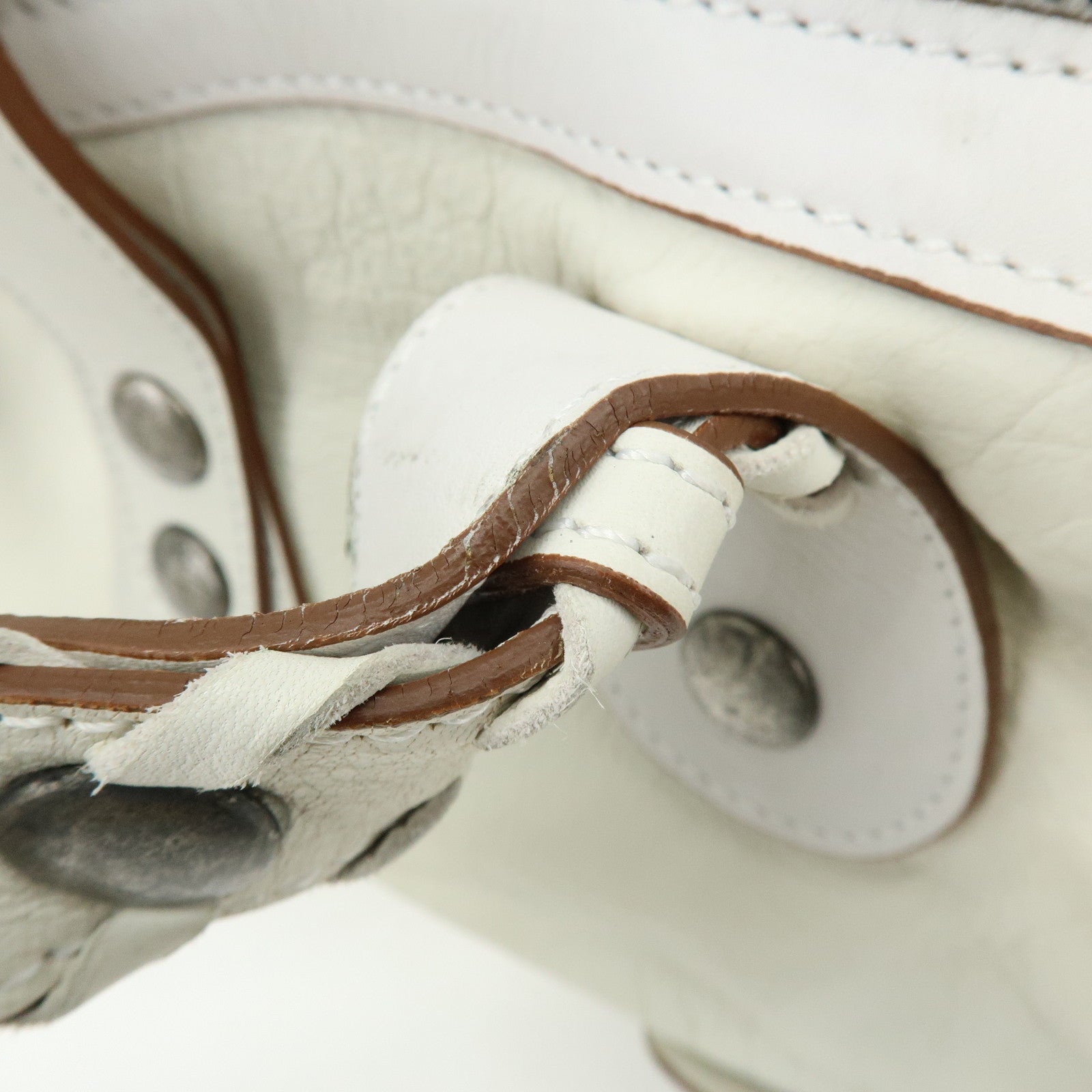 Chloe Silverado Leather Shoulder Bag Boston Bag Hand Bag White