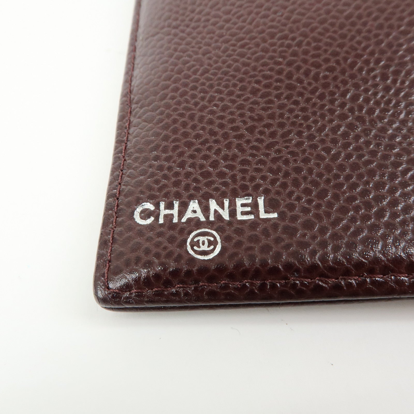 CHANEL COCO Mark Caviarskin Flap Bi-fold Long Wallet Brown