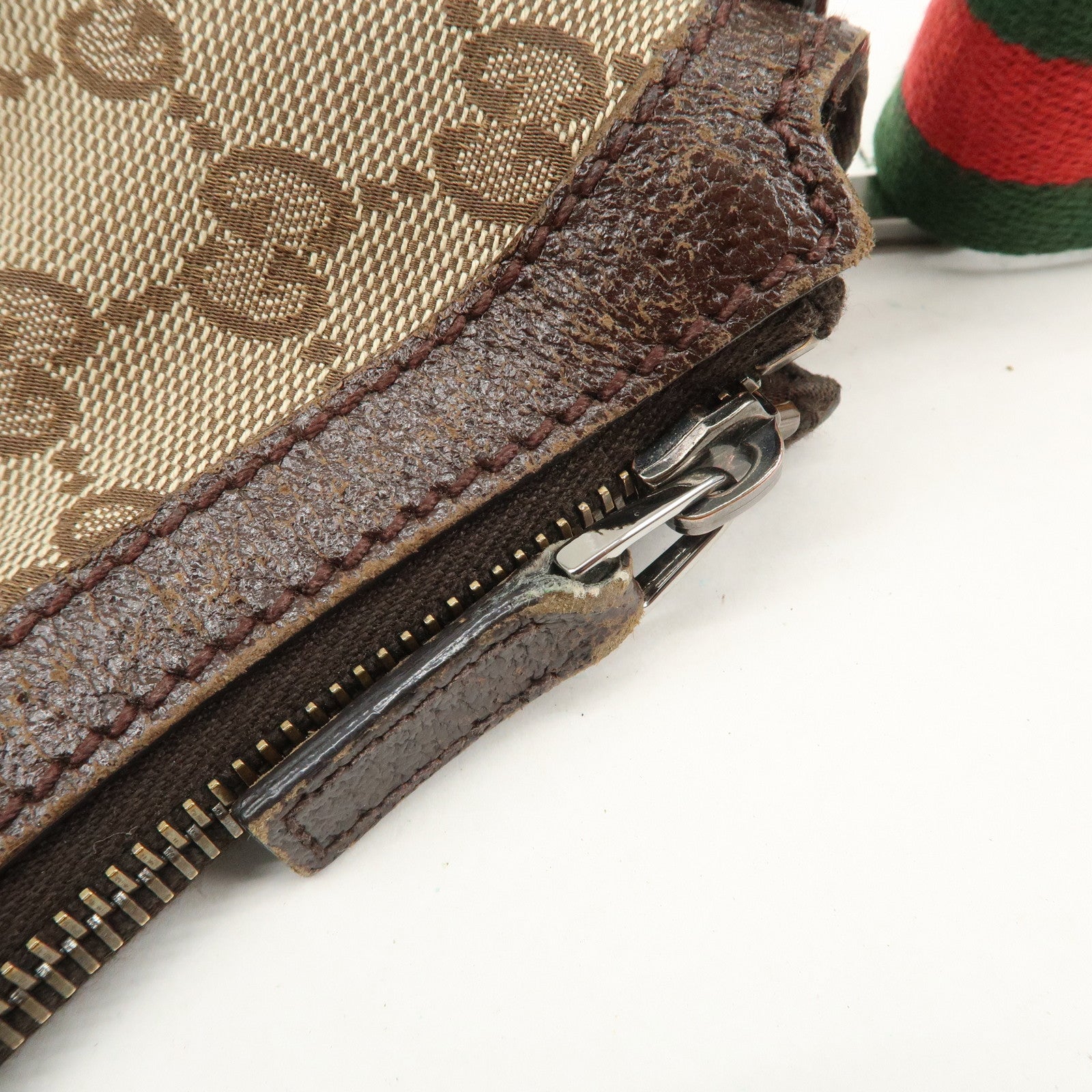 GUCCI Sherry GG Canvas Leather Shoulder Bag Beige Brown 181092 Used