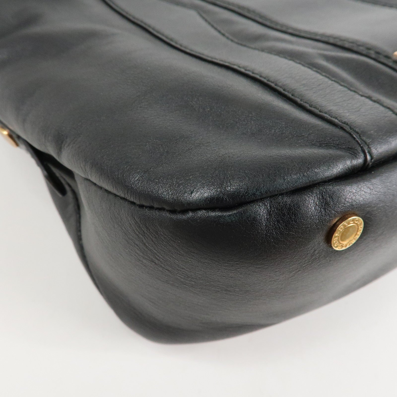 BVLGARI Leather B-Zero1 Shoulder Bag Hand Bag Black