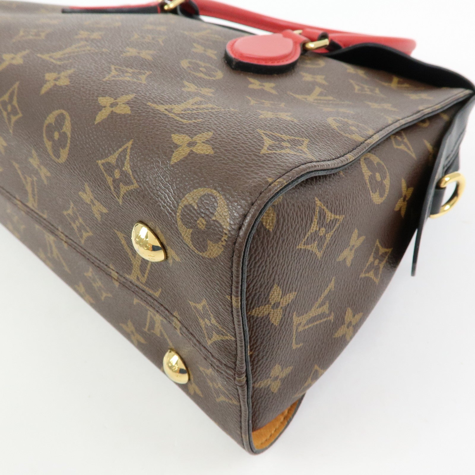 Louis Vuitton Monogram Tuileries Tote 2Way Bag Brown Red M41454