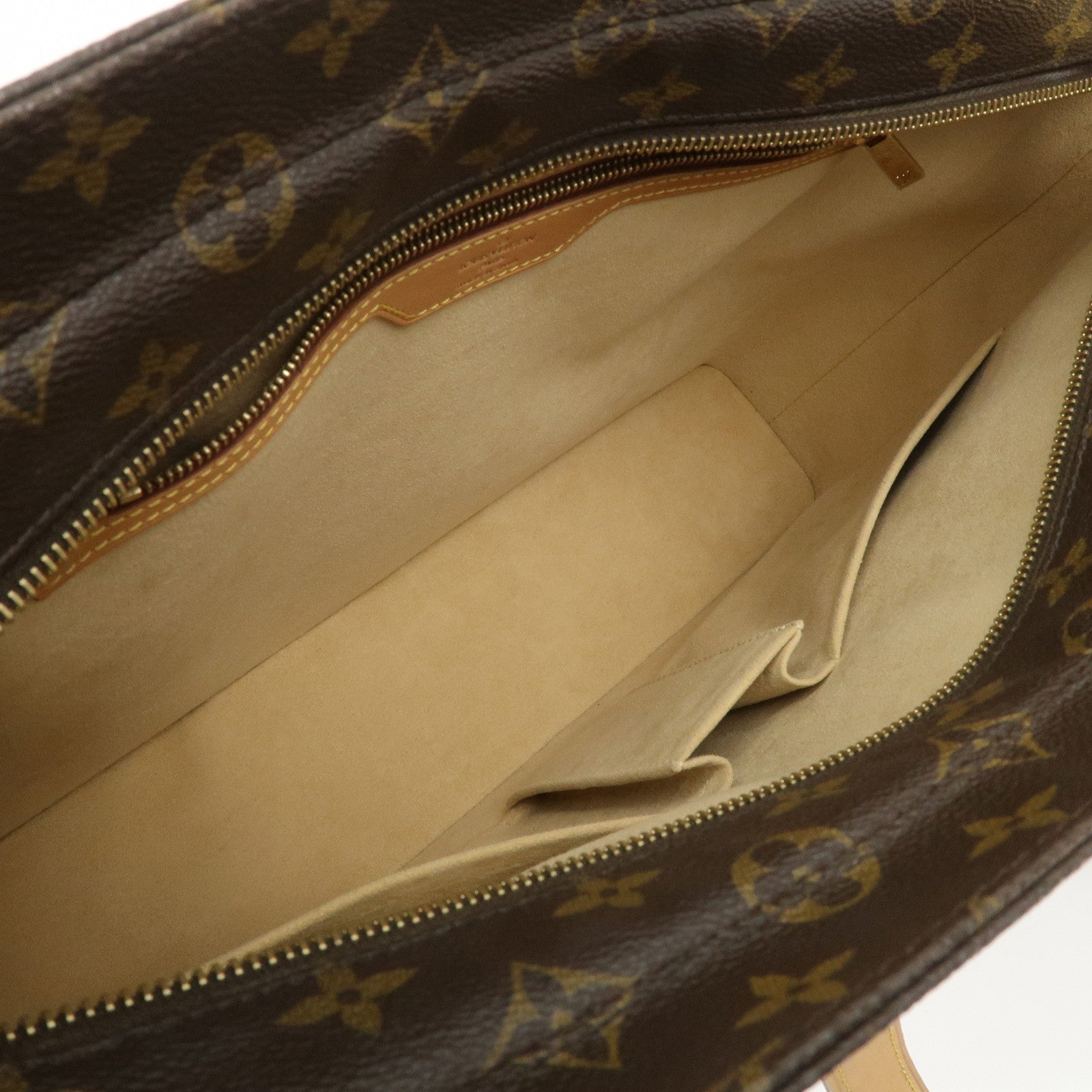 Louis Vuitton Monogram Luco Tote Bag Hand Bag Brown M51155 Used