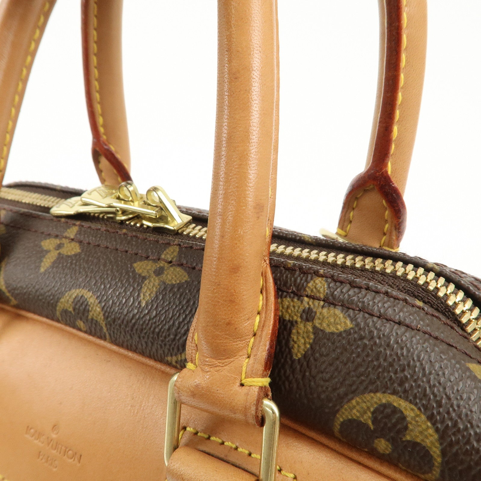 Louis Vuitton Monogram Deauville Hand Bag Brown M47270 Used