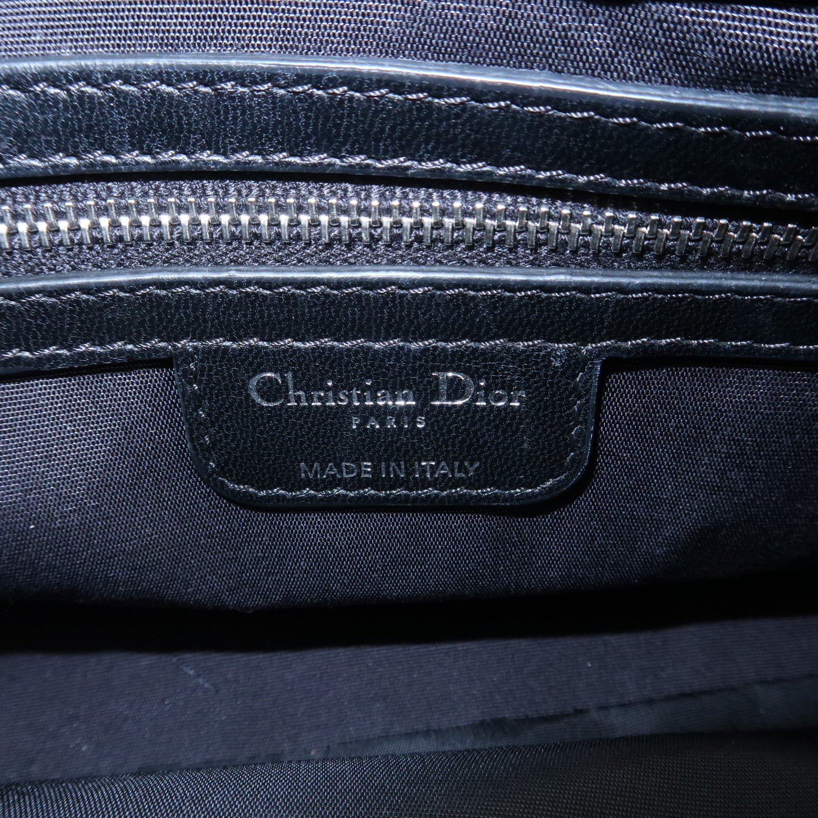 Christian Dior Cannage New Lock Leather Chain Shoulder Bag Black