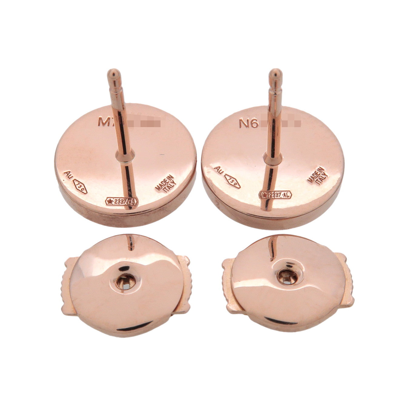 BVLGARI Logo Shell Earrings K18PG 750PG Rose Gold