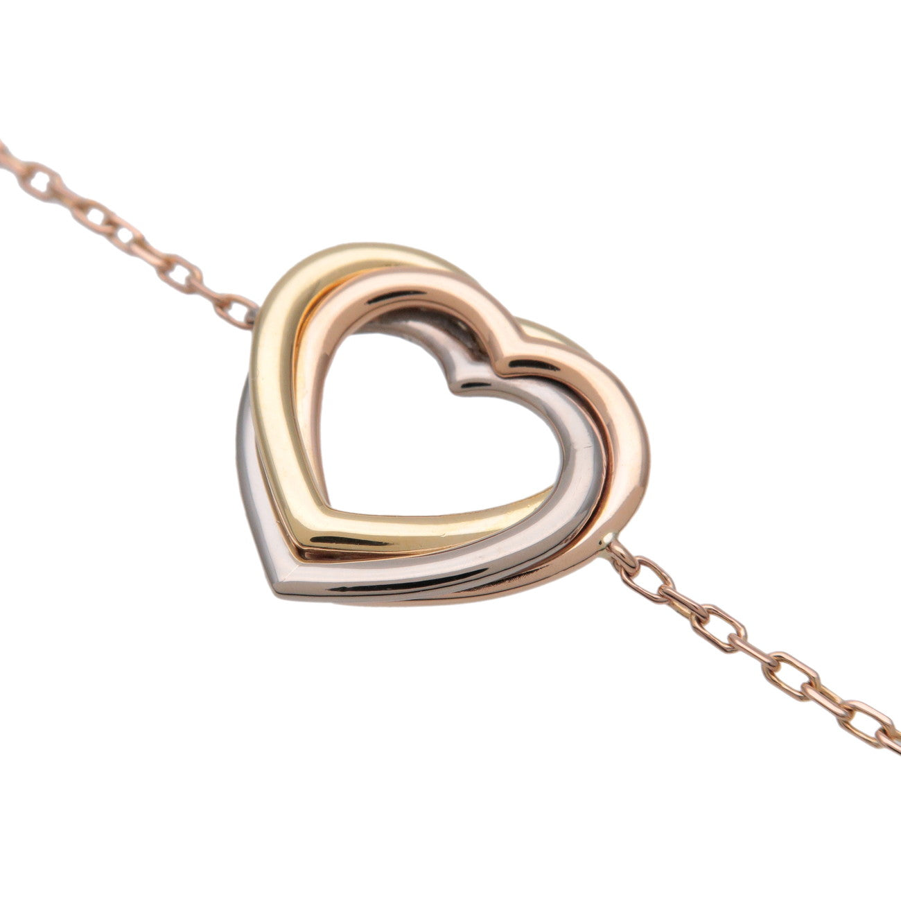Cartier Trinity Heart Bracelet K18 750 Yellow/White/Rose Gold