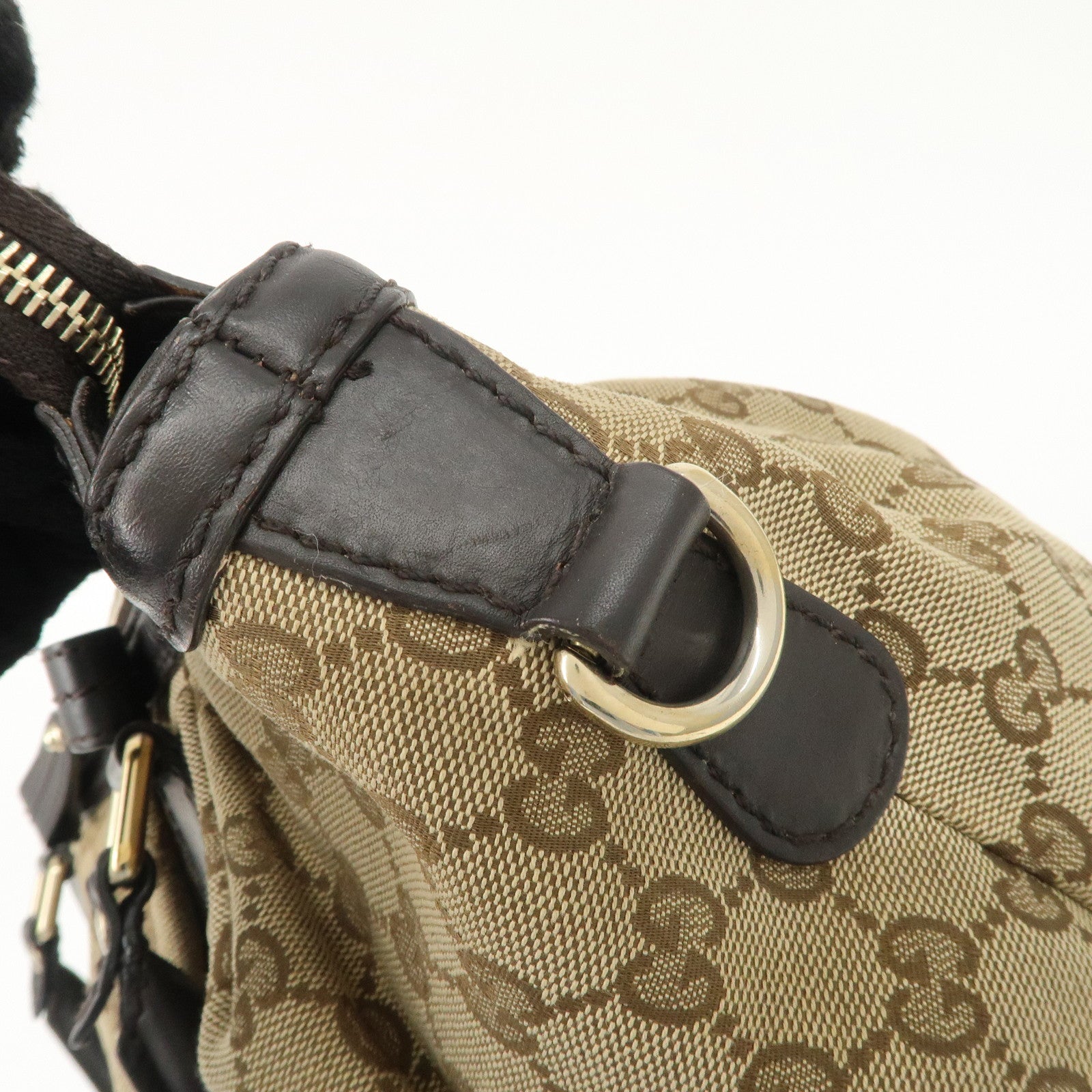 GUCCI Sukey GG Canvas Leather 2Way Tote Bag Beige Dark Brown 285730 Used