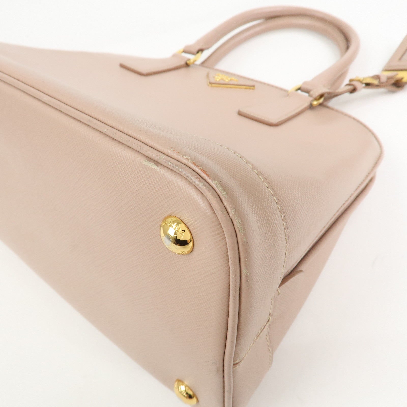 PRADA Triangle Logo Saffiano Leather 2Way Bag Hand Bag Pink BN2567