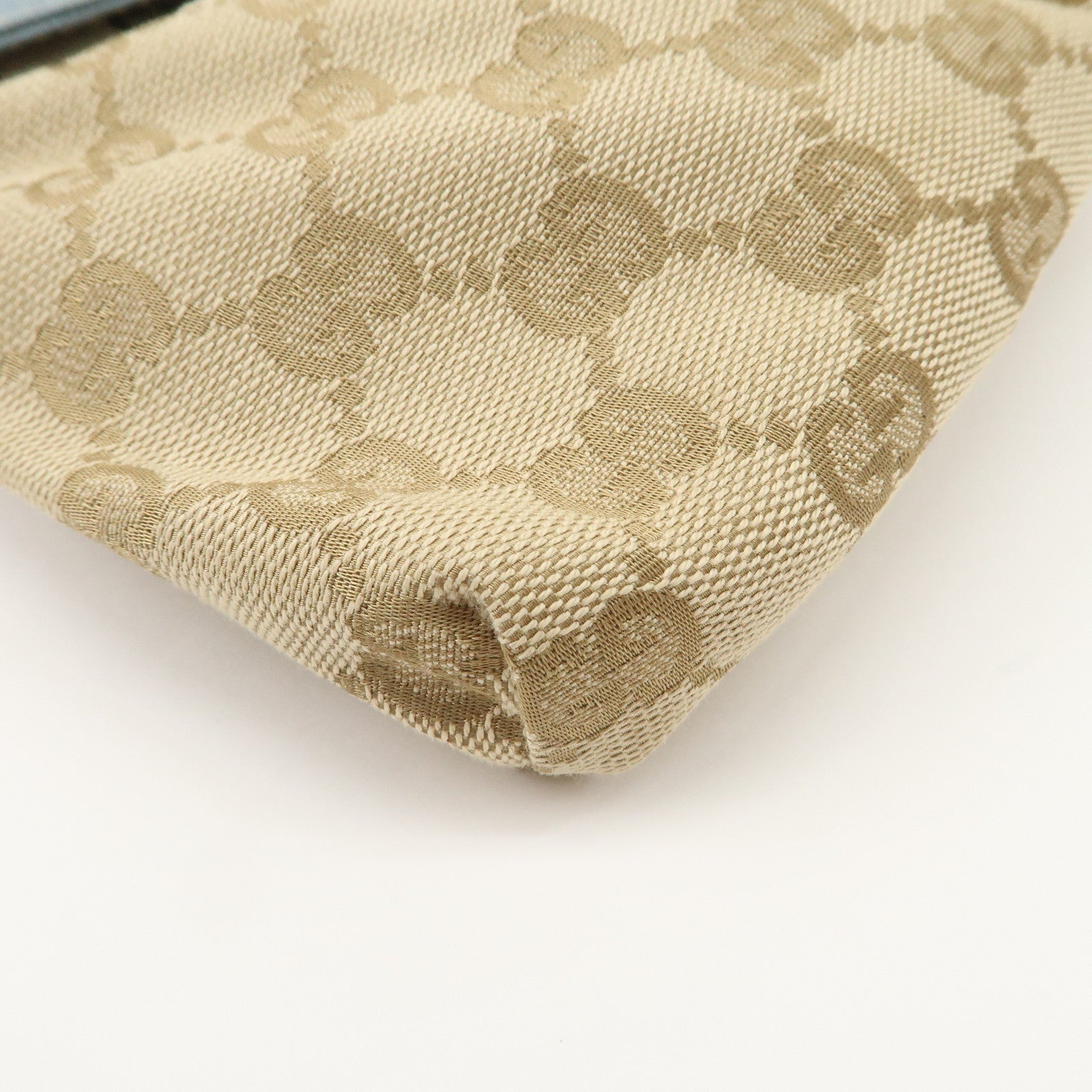 GUCCI GG Canvas Leather Waist Bag Crossbody Bag Light Blue 28566