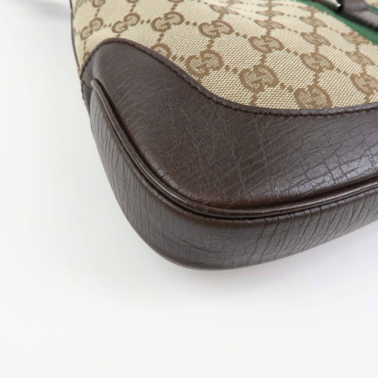 GUCCI Sherry Jackie GG Canvas Leather Shoulder Bag Hand Bag 00963