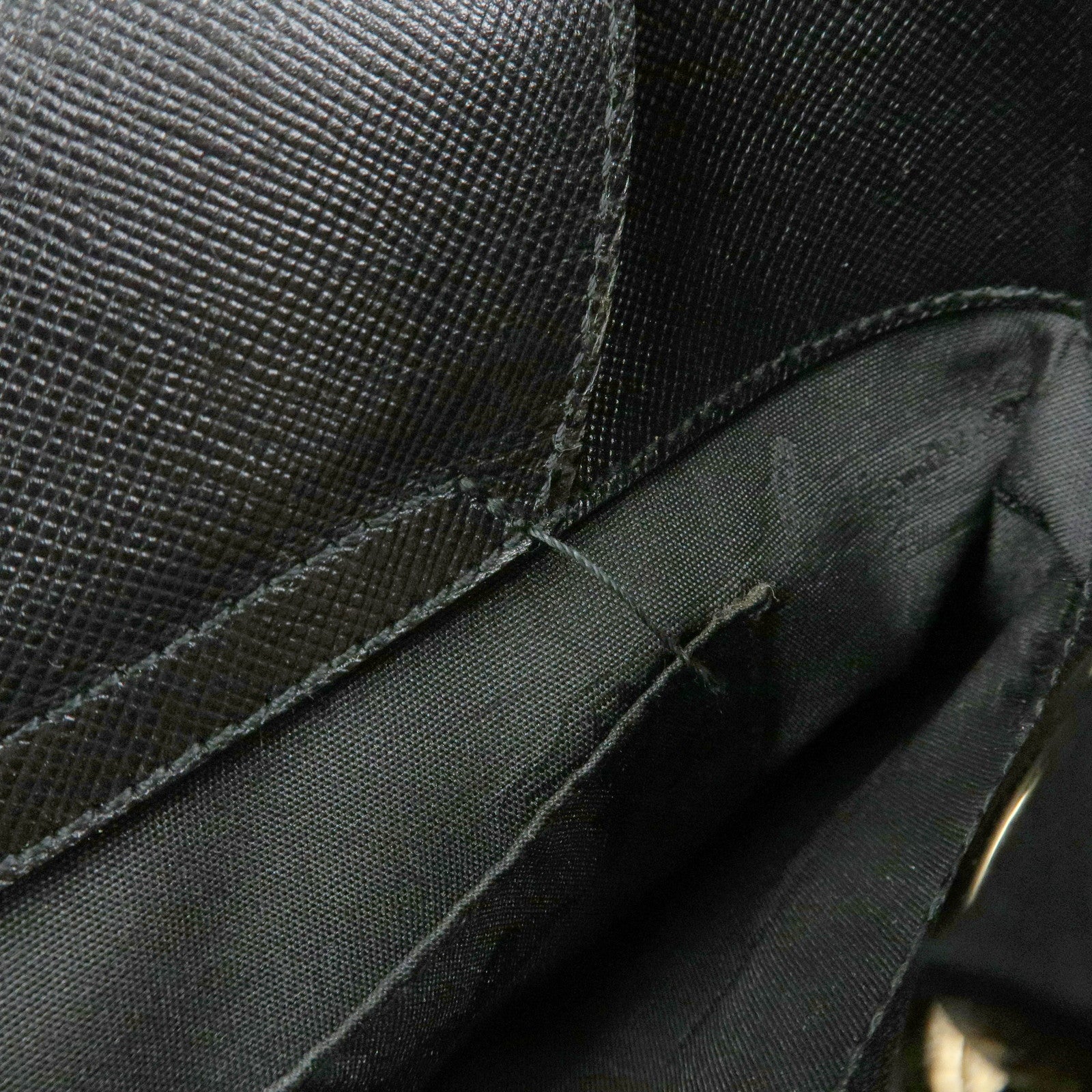 Ferragamo Gancini Leather Tote Bag Hand Bag Bucket Bag Black