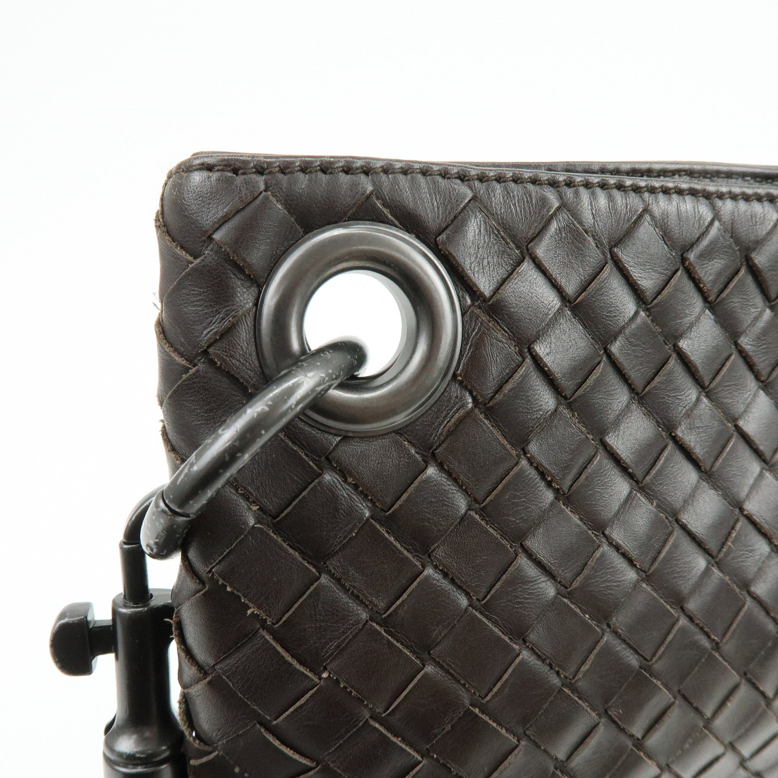 BOTTEGA VENETA Intrecciato Leather Shoulder Bag Brown 161623
