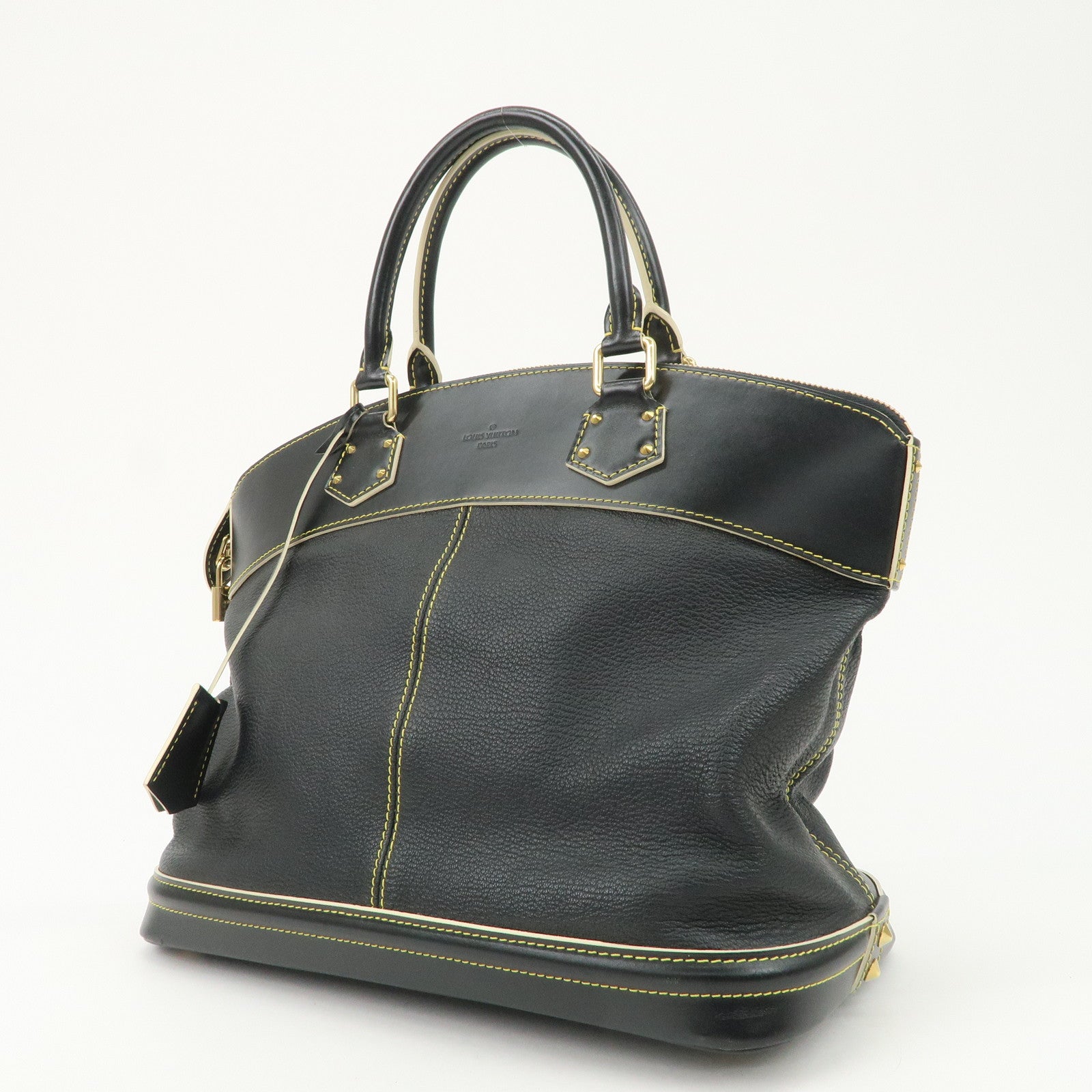 Louis Vuitton Suhari Leather Lock It MM Hand Bag Noir Black M91875