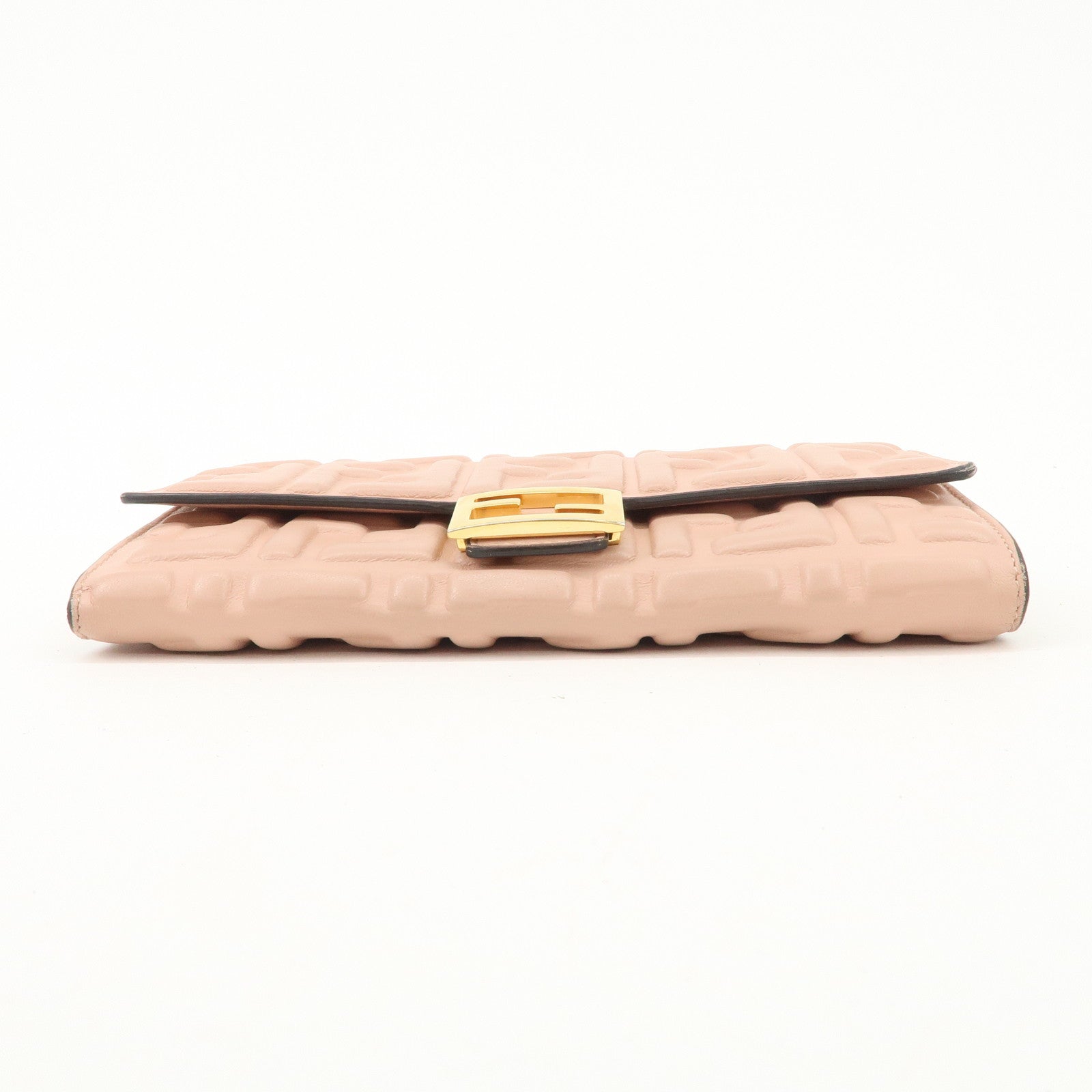 FENDI Zucca Baguette Continental Long Wallet Pink 8M0251 Used