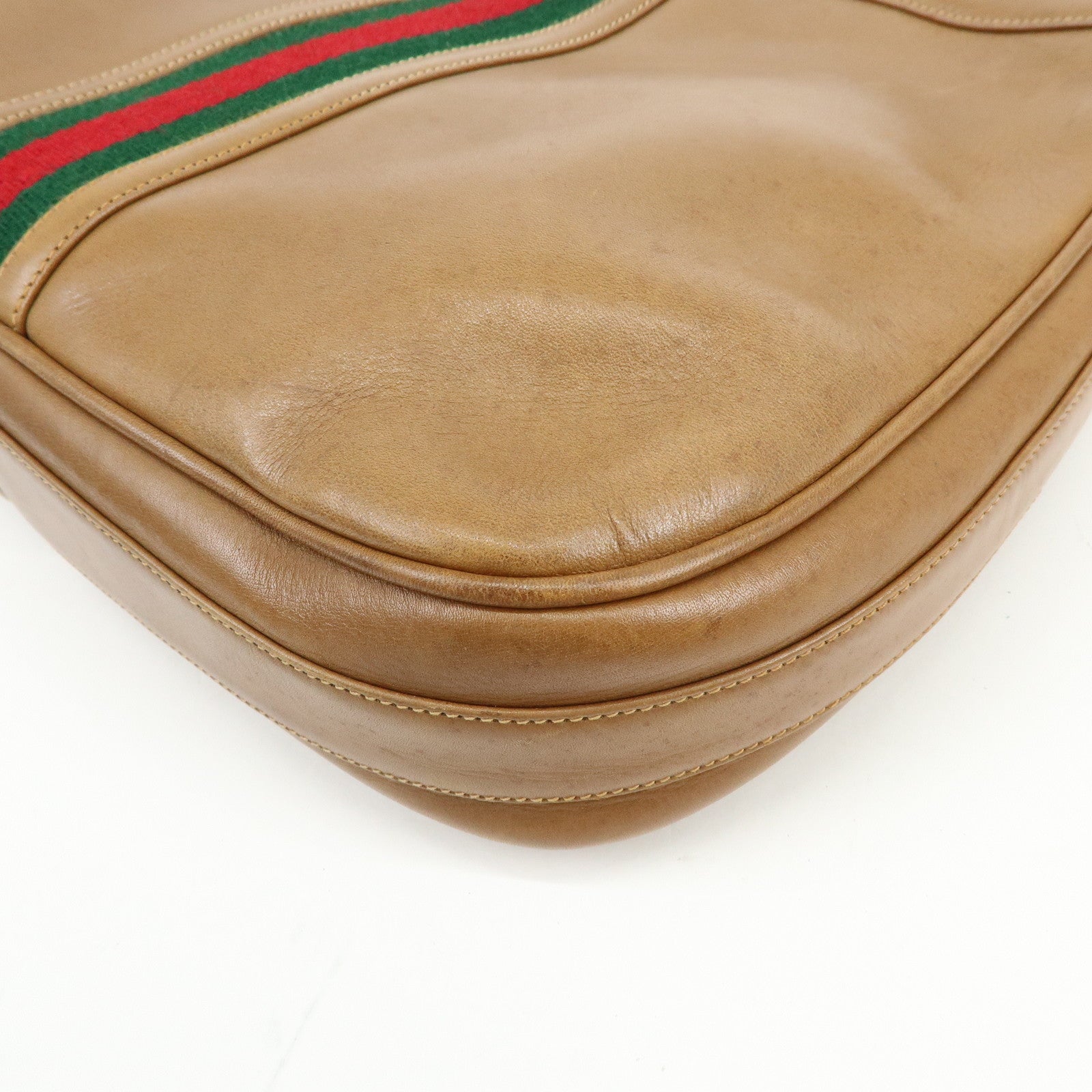 GUCCI Old GUCCI Sherry Leather Hand Bag Shoulder Bag Brown
