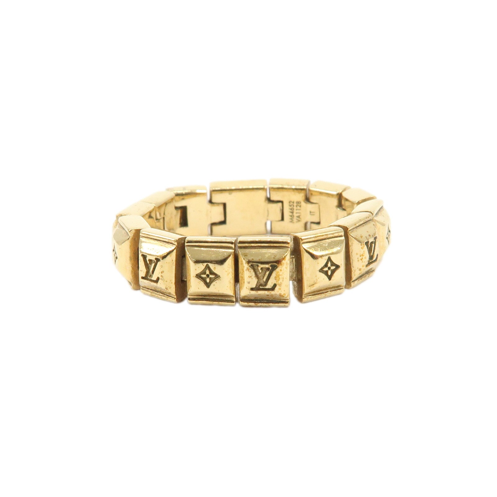 Louis Vuitton Metal Bague Nanogram Tennis Ring M Gold M64652 Used