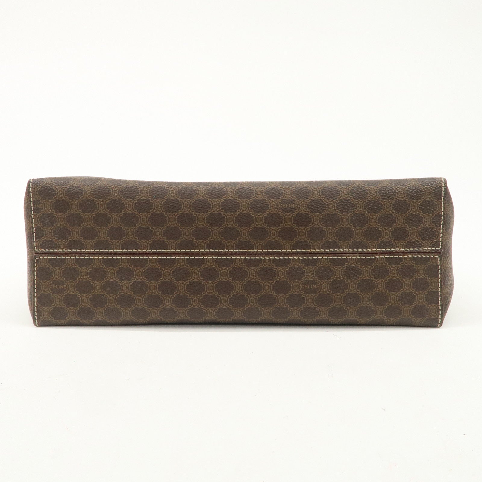 CELINE Macadam PVC Leather Tote Bag Hand Bag Brown