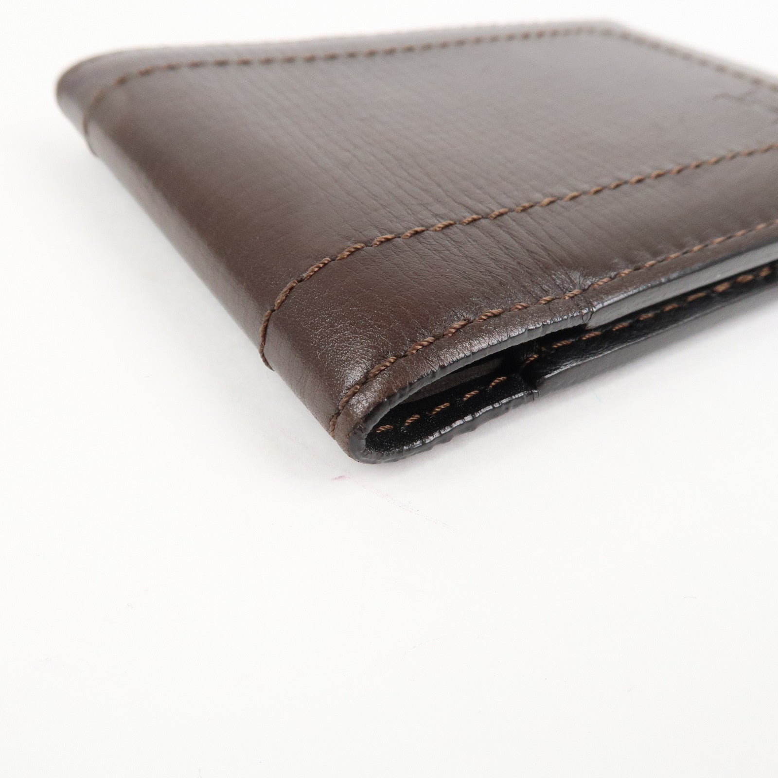 Louis Vuitton Utah Porte Billets 6 Carte Credit Plus Wallet Brown Used