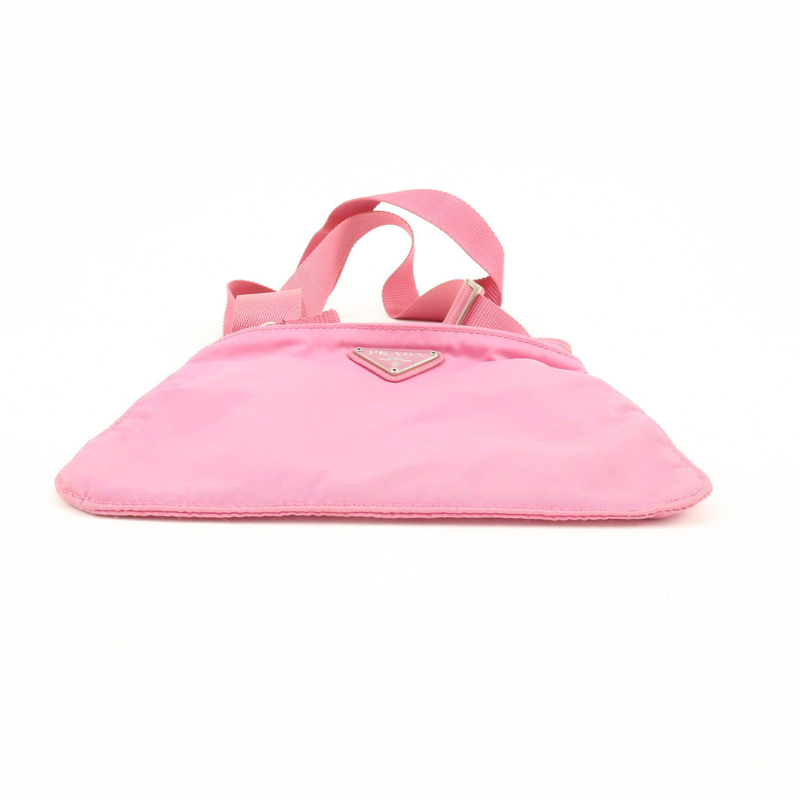 PRADA Triangle Logo Nylon Shoulder Bag Crossbody Bag Pink