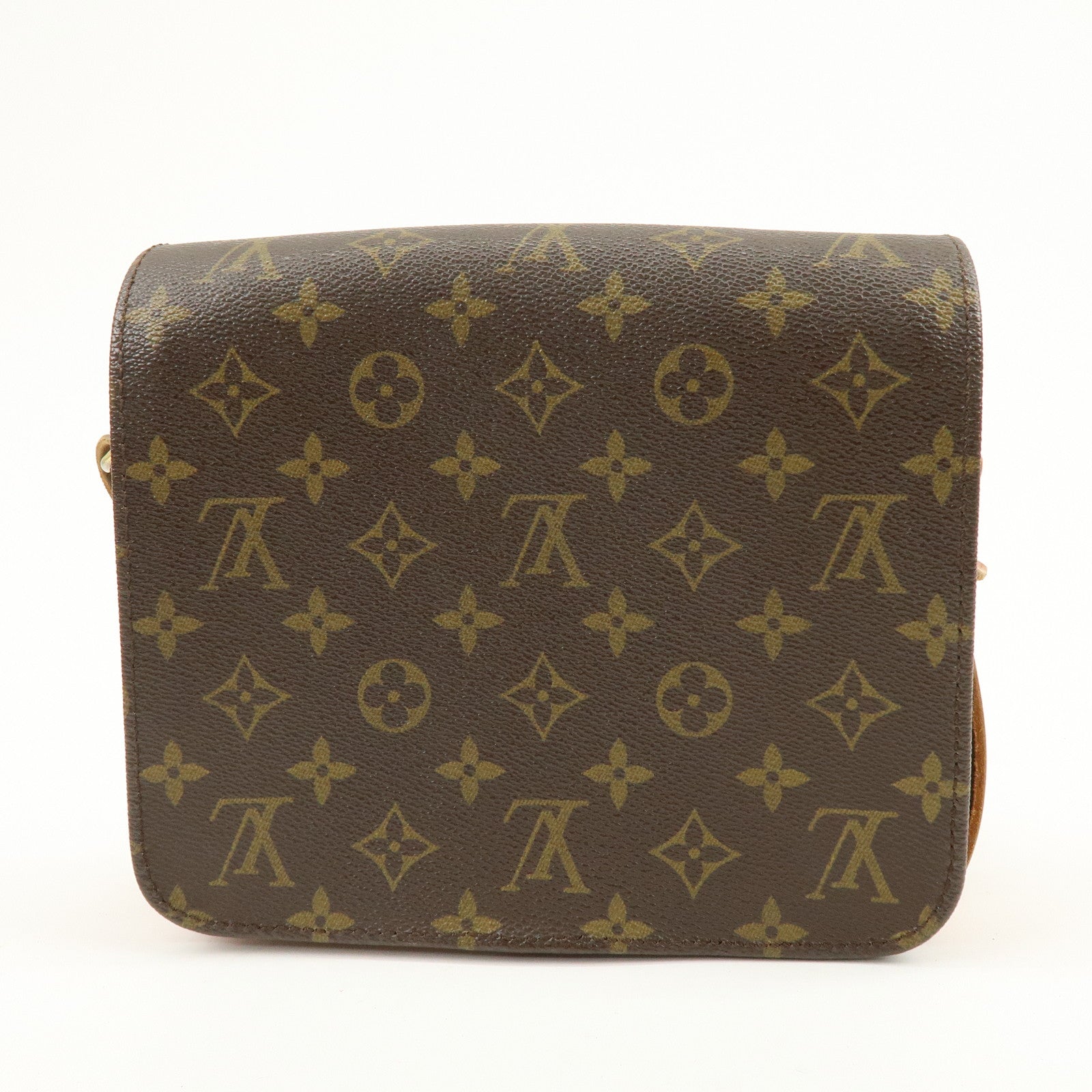 Louis Vuitton Monogram Cartouchiere MM Shoulder Bag Brown M51253