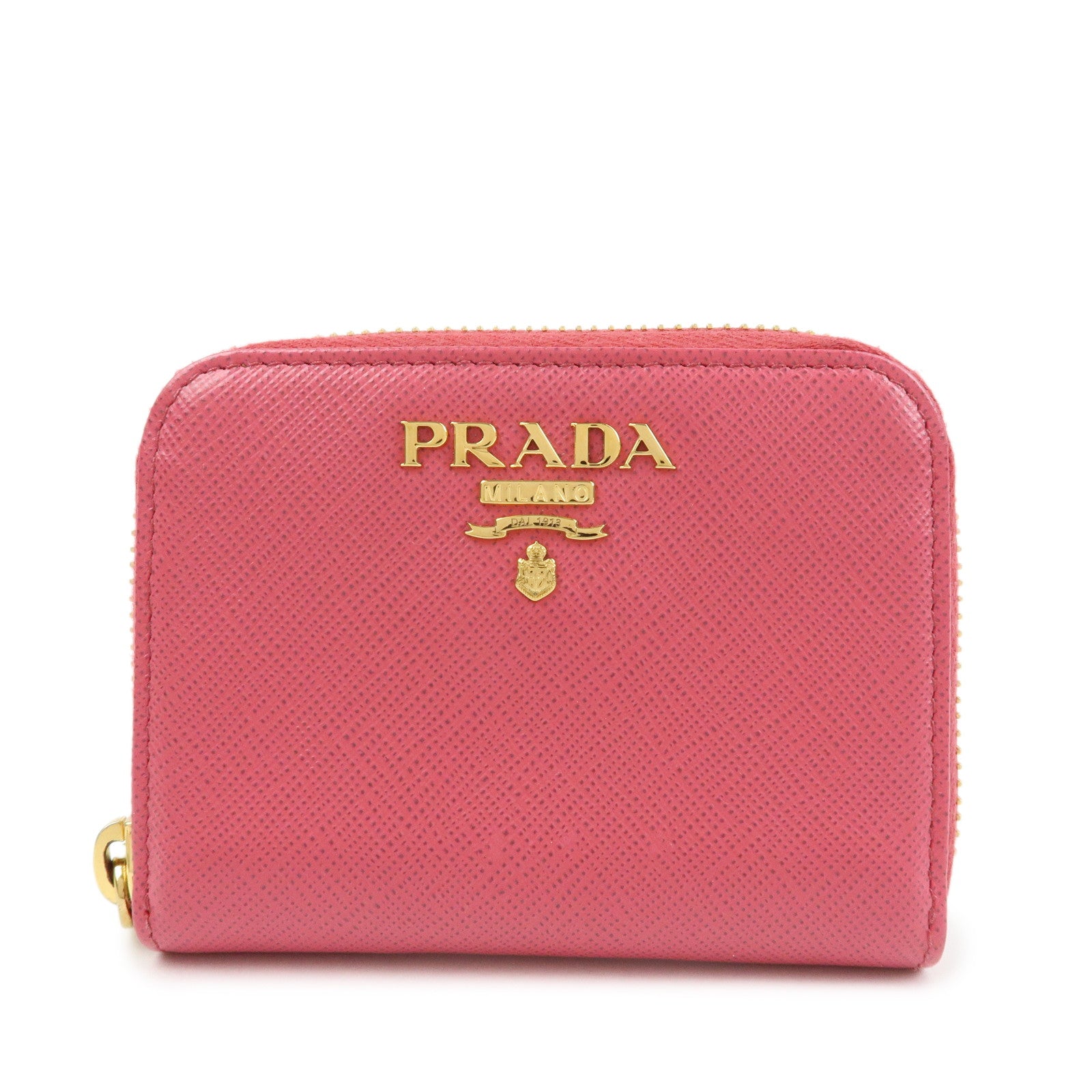 PRADA Saffiano Leather Zippy Coin Case Coin Purse Pink 1MM268