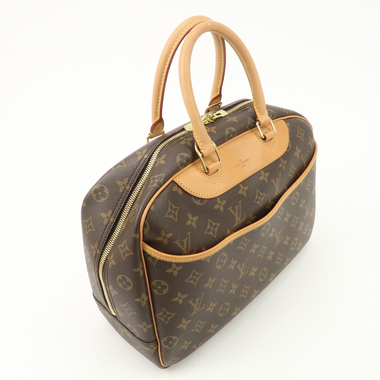 Louis Vuitton Monogram Deauville Hand Bag Brown M47270 Used