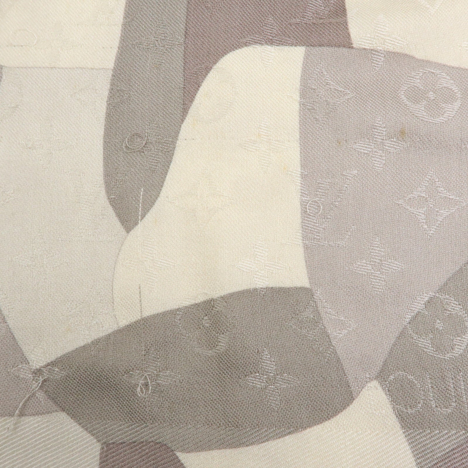 Louis Vuitton Monogram Silk Wool Shawl Scarf Camouflage Gray M75397