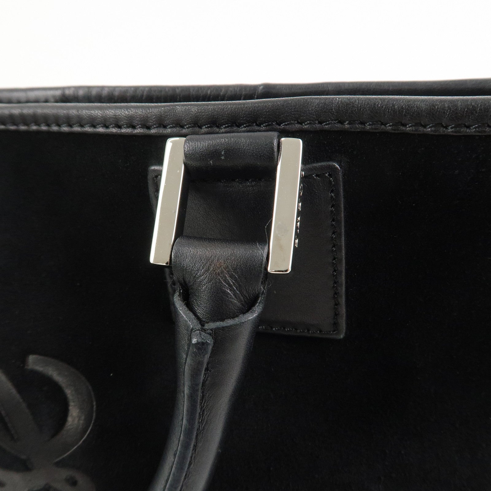 LOEWE Anagram Leather 2WAY Bag Shoulder Bag Hand Bag Black