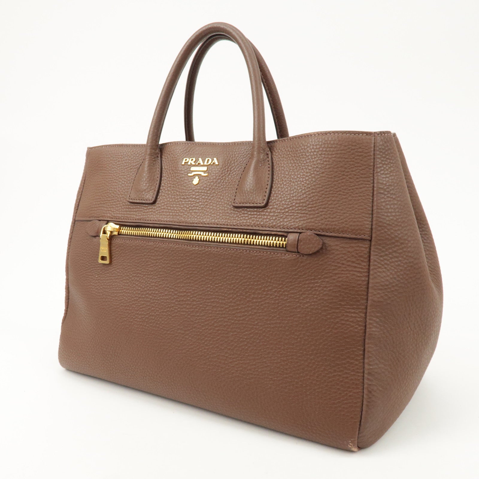 PRADA Vitello Daino Leather 2Way Tote Bag Shoulder Bag BN2545 Used