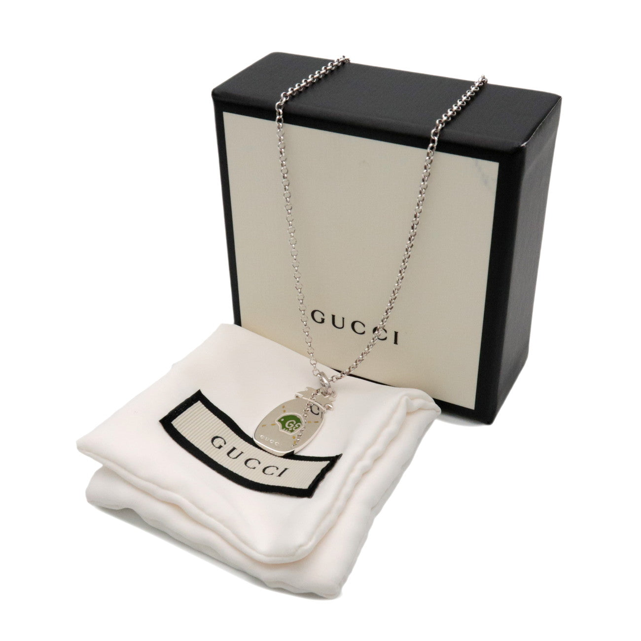 GUCCI Ghost Pinapple Necklace SV925 Silver Yellow