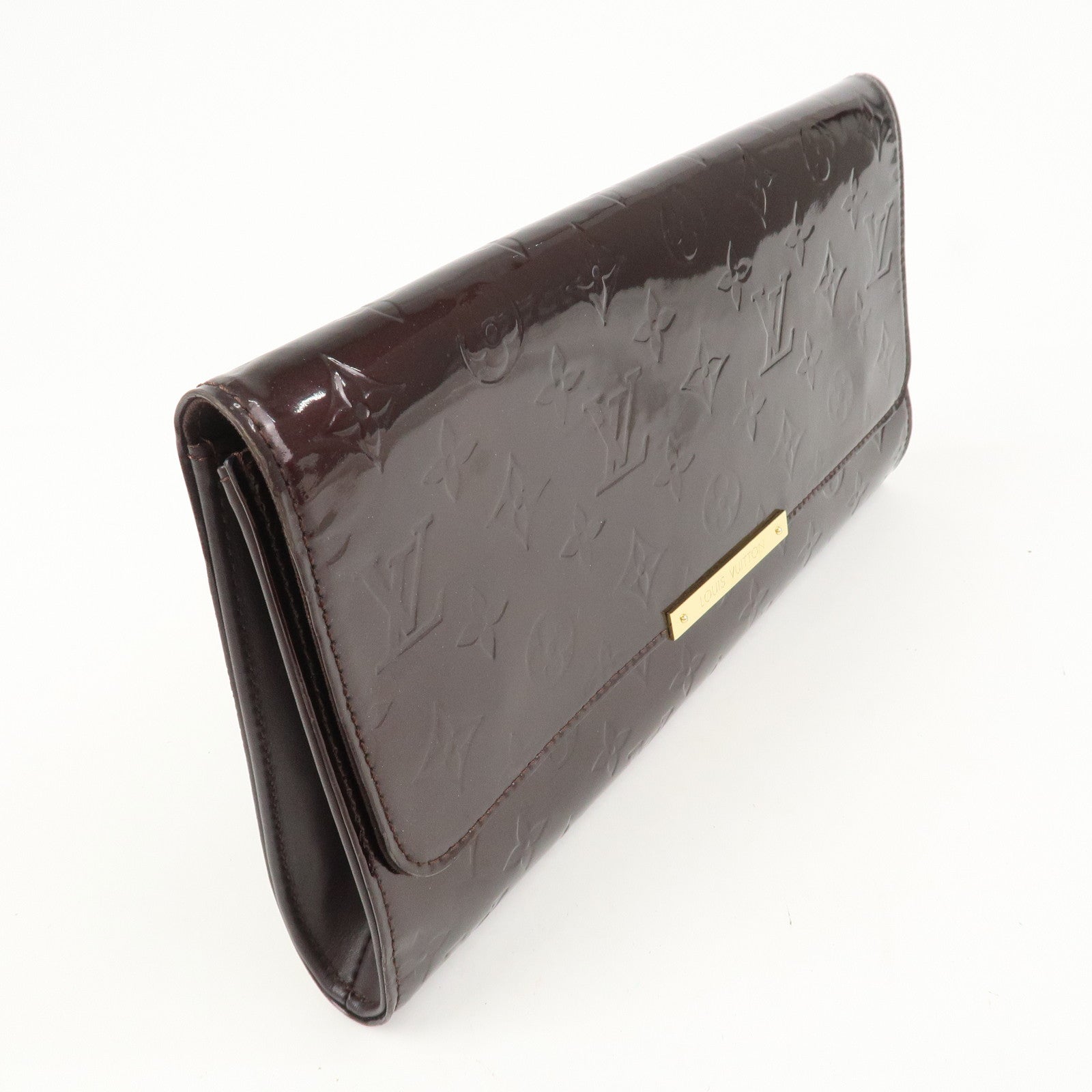 Louis Vuitton Monogram Vernis Robertson Clutch Bag Amarante M91548