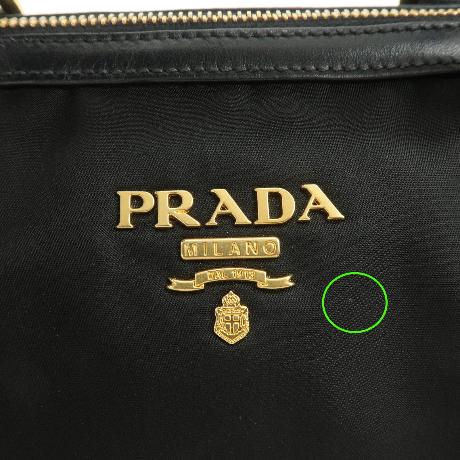 PRADA Nylon Leather 2Way Bag Hand Bag Shoulder Bag Black 1BA104