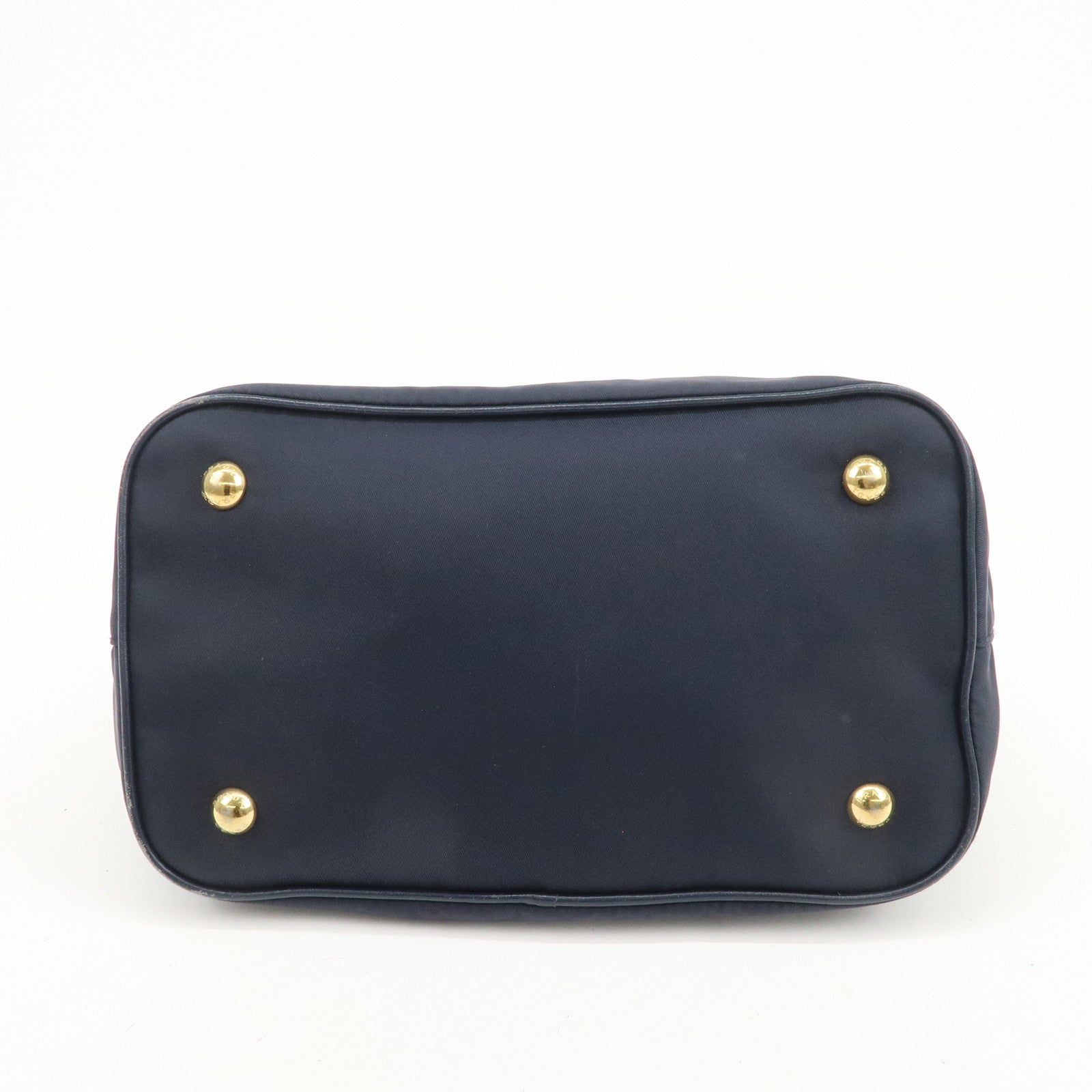 PRADA Logo Nylon 2Way Bag Hand Bag Shoulder Bag Navy 1BA172