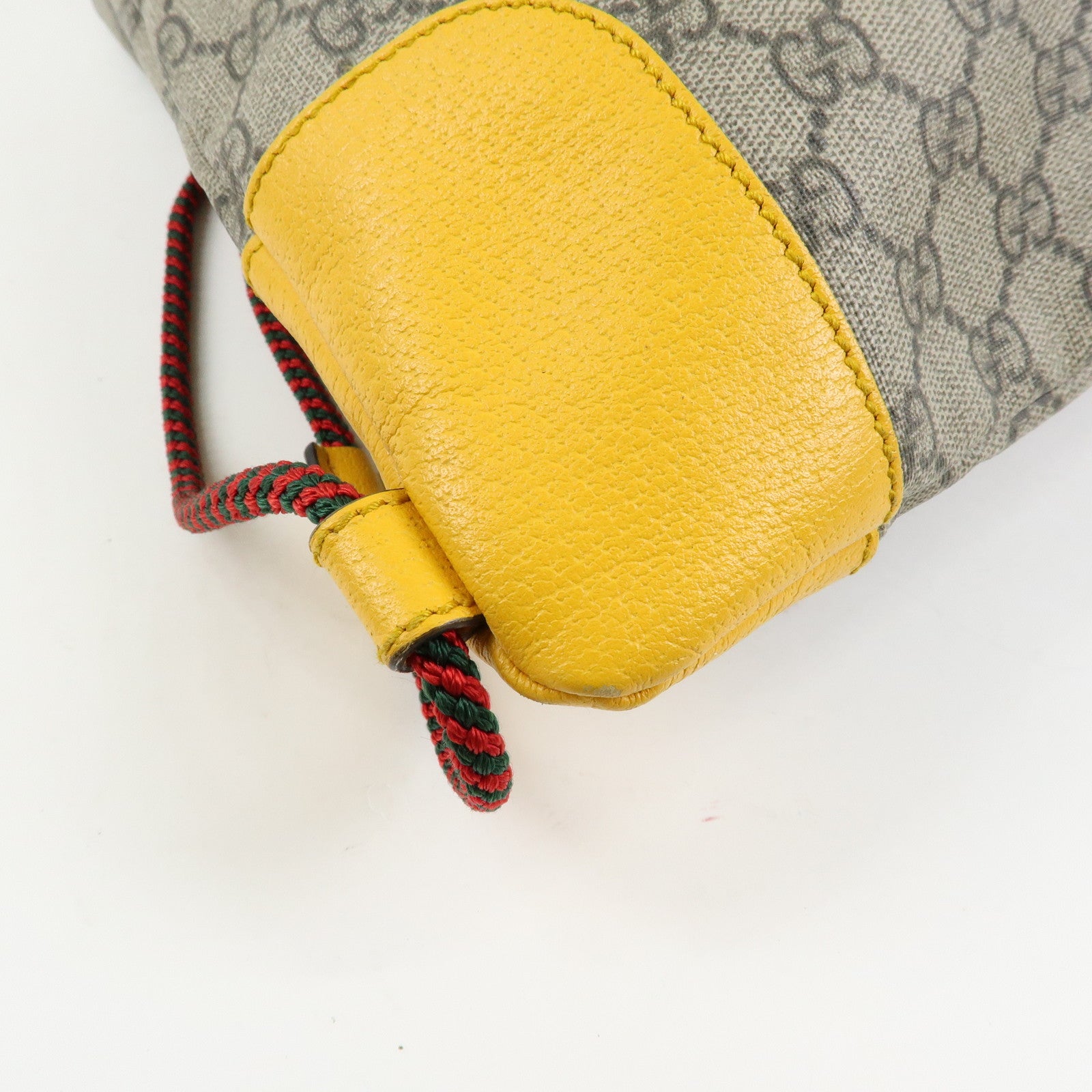 GUCCI GG Supreme PVC Leather Backpack Beige Yellow Brown 473872