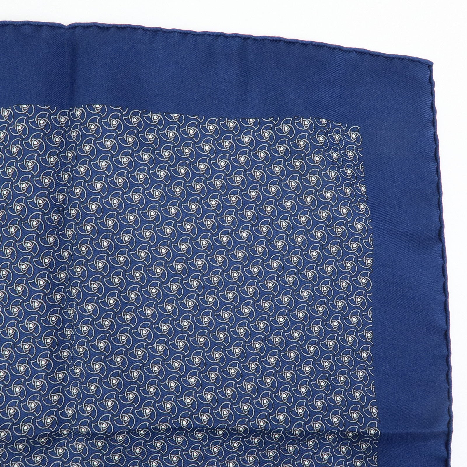 HERMES Carre 45 Set of 2 Silk 100% Scarf Navy Green