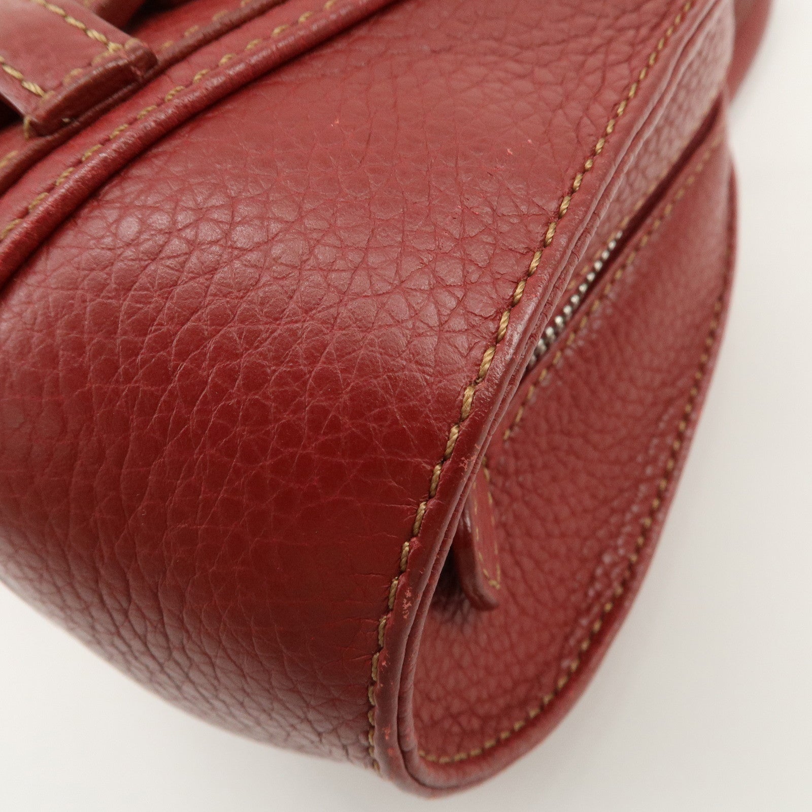 LOEWE Senda Leather Shoulder Bag Hand Bag Red