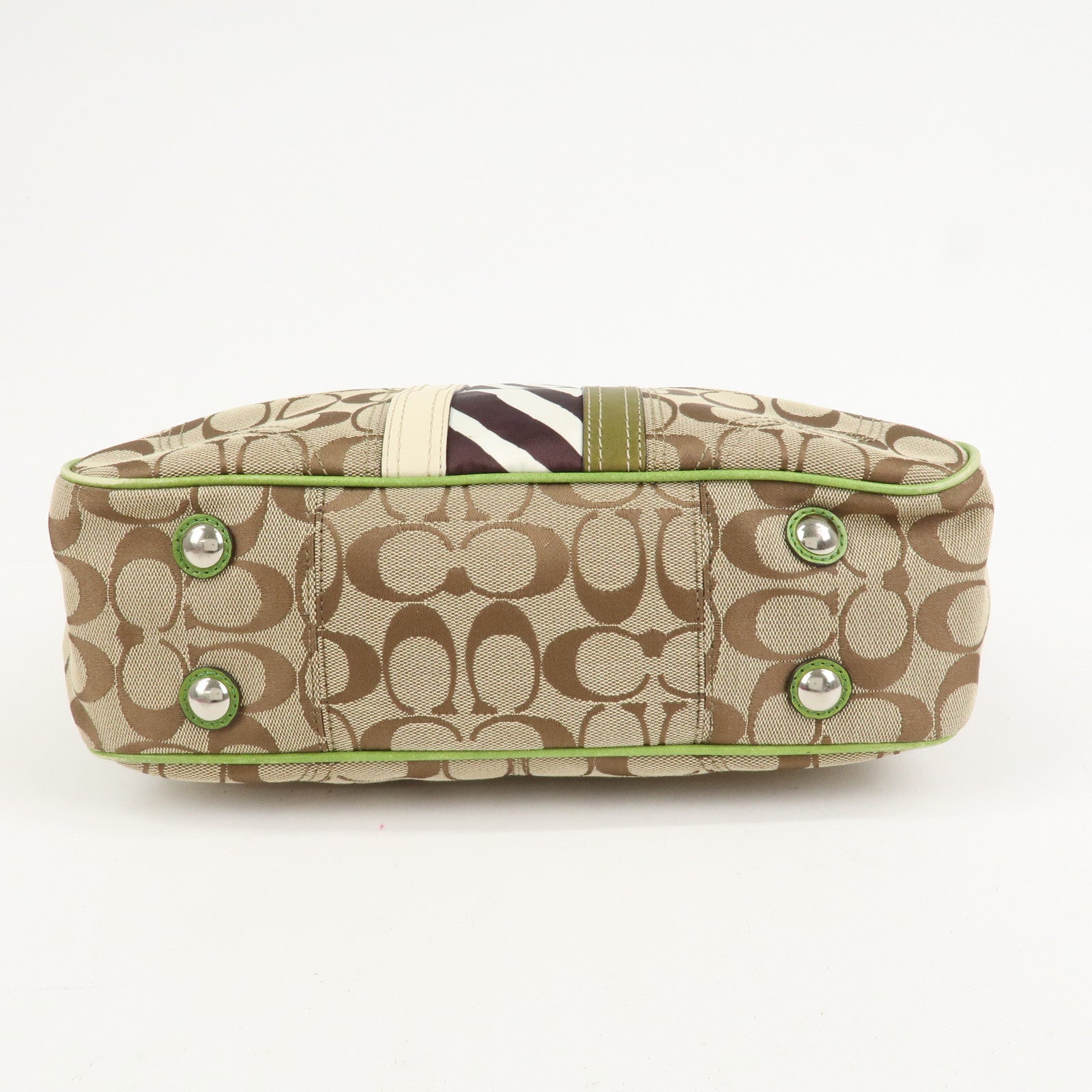 COACH Signature POPPY Set of 2 Canvas Leather Shoulder Hand Bag