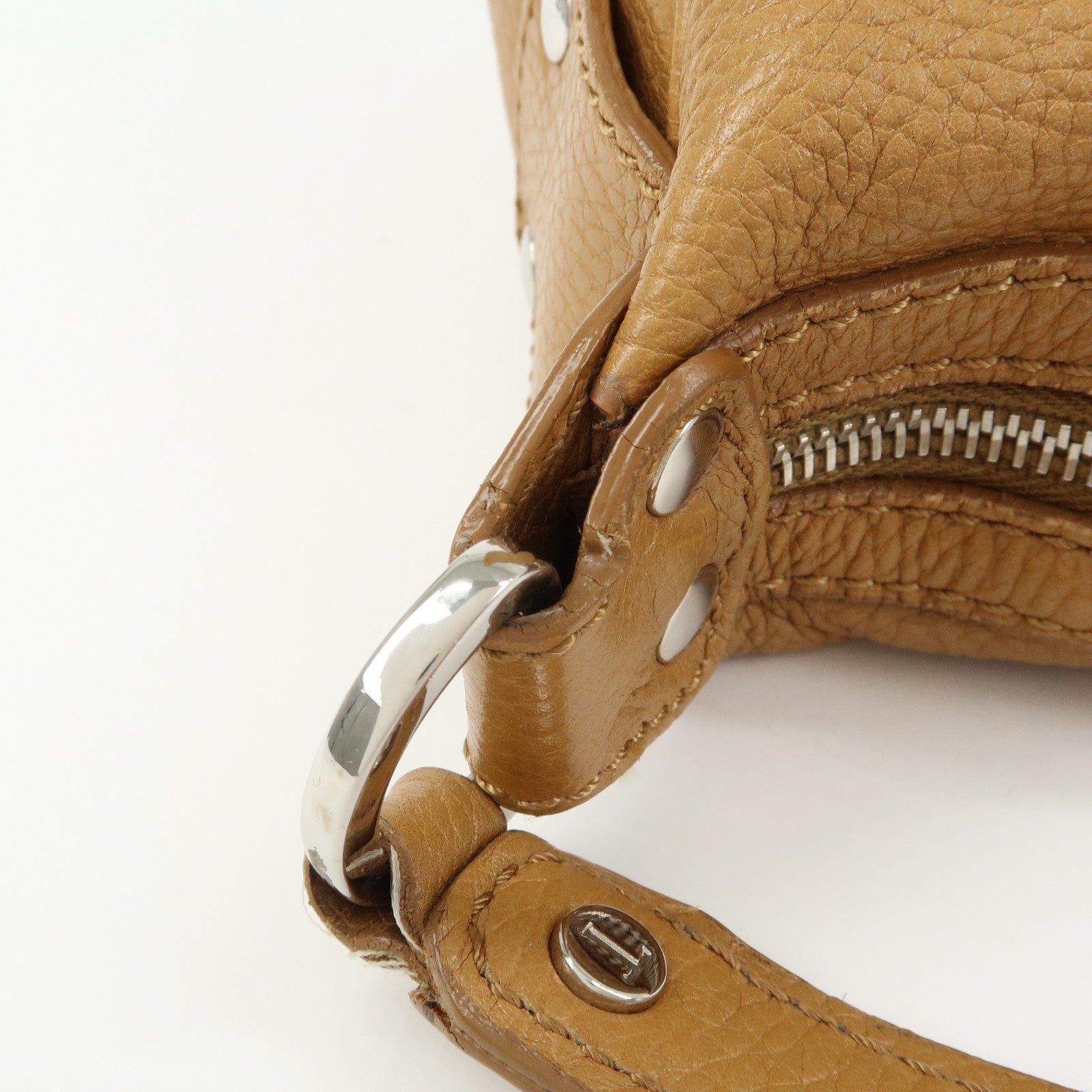TOD'S Miky Leather Shoulder Bag Crossbody Bag Camel Light Brown