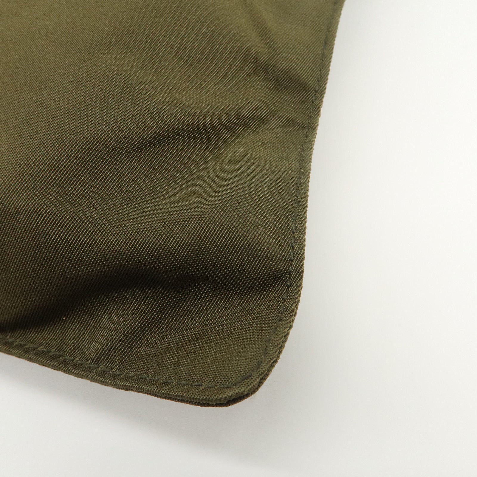 PRADA Logo Nylon Leather Shoulder Bag Crossbody Bag Khaki Black