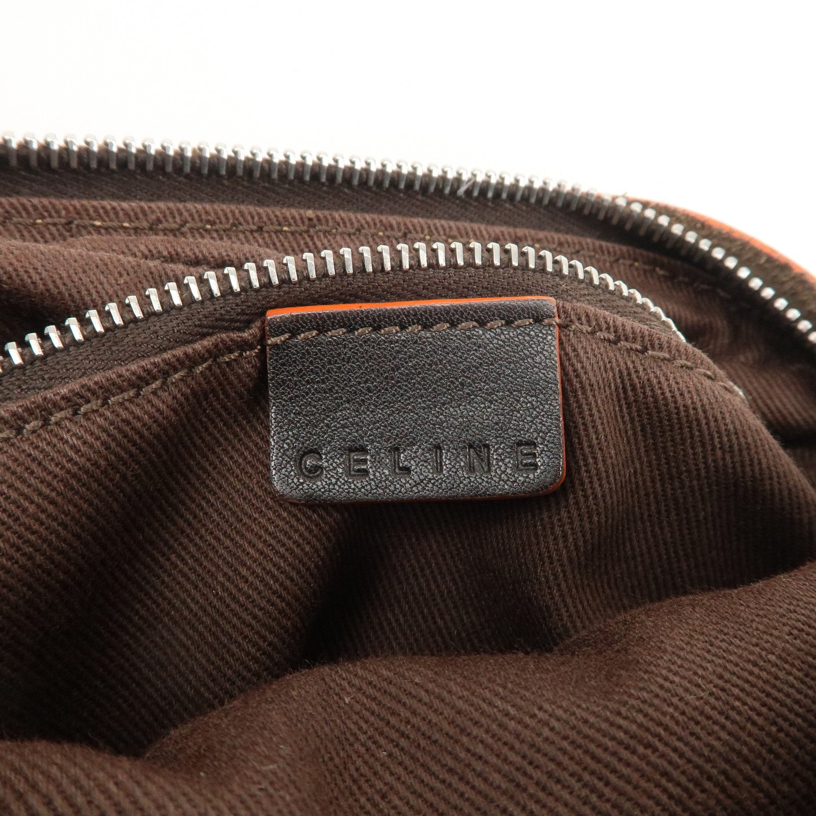 CELINE Macadam Leather Canvas Shoulder Bag Crossbody Bag Used